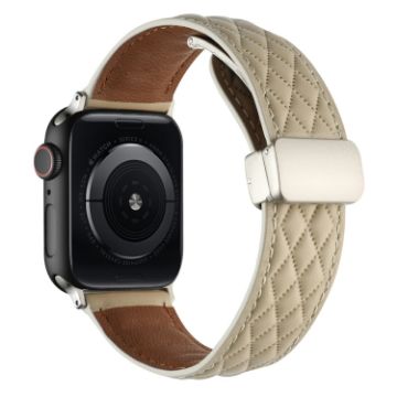 Apple Watch SE 2022 40mm Leather Watch Band - Starlight Color - 1