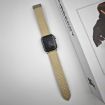 Picture of For Apple Watch 42mm Rhombus Pattern Magnetic Folding Buckle Leather Watch Band (Starlight Color)
