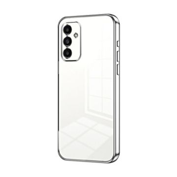 Picture of For Samsung Galaxy A14 5G Transparent Plating Fine Hole Phone Case (Silver)