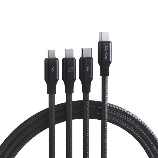 ROMOSS CB263N 1.5m PD20W Car Mobile Phone 3 In 1 TYPE-C Fast Charging Data Cable - 1