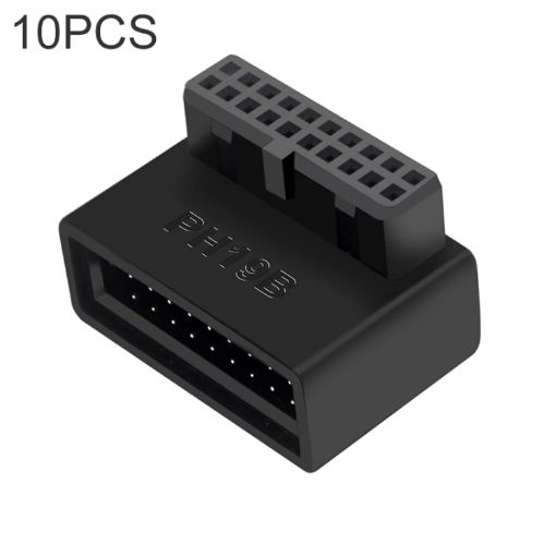 10 PCS 3.0 19P 20P 90 Degree Motherboard Male To Female Extension Adapter - 1