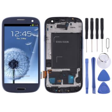 Samsung Galaxy SIII/i9300 AMOLED LCD Screen Digitizer Full Assembly Blue - 1
