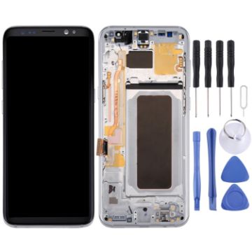 Original LCD Screen + Touch Panel with Frame for Galaxy S8+ Silver - 1