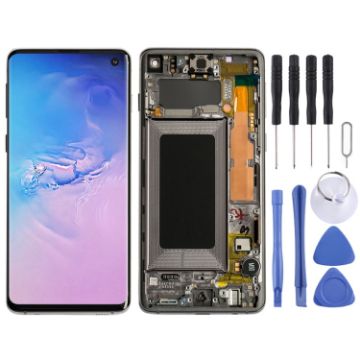 Samsung Galaxy S10 AMOLED LCD Screen with Frame - Black - 1