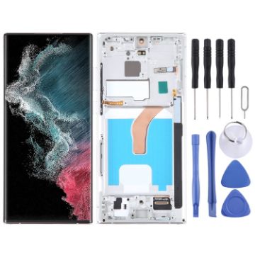 Samsung Galaxy S22 Ultra 5G OLED LCD Screen Digitizer Assembly Silver - 1