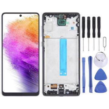 Samsung Galaxy A73 SM-A736B TFT LCD Screen Digitizer Assembly with Frame - Black - 1