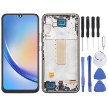 Samsung Galaxy A34 SM-A346B LCD Screen Digitizer Assembly with Frame - Black - 1