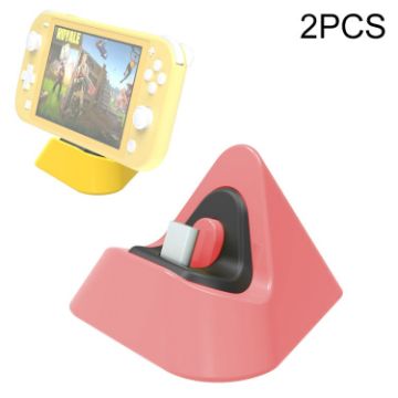 Picture of 2 PCS DOBE TNS-19062 Host Charging Bottom Portable Triangle Game Console Charger For Switch/Lite (Coral Red)