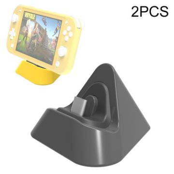Picture of 2 PCS DOBE TNS-19062 Host Charging Bottom Portable Triangle Game Console Charger For Switch/Lite (Gray)