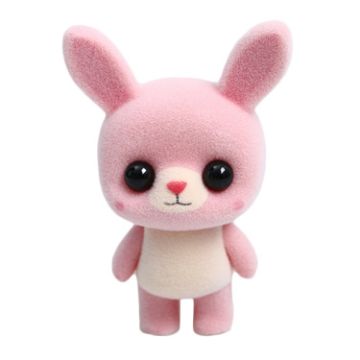 Picture of Little Cute PVC Flocking Animal Rabbit Dolls Creative Gift Kids Toy, Size: 5.5*3.5*7.7cm (Pink)