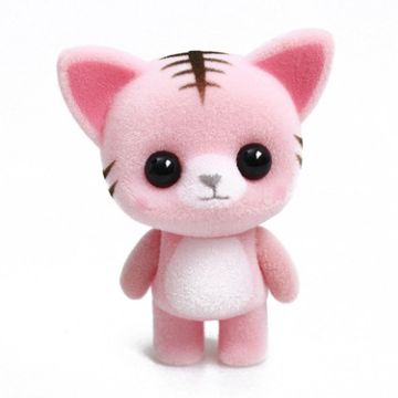 Picture of Little Cute PVC Flocking Animal Cat Dolls Creative Gift Kids Toy, Size: 5.5*3.5*6.5cm (Pink)
