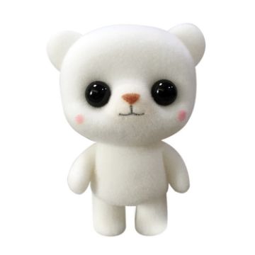 Picture of Little Cute PVC Flocking Animal Bear Dolls Creative Gift Kids Toy, Size: 5.5*3.8*6.3cm (White)