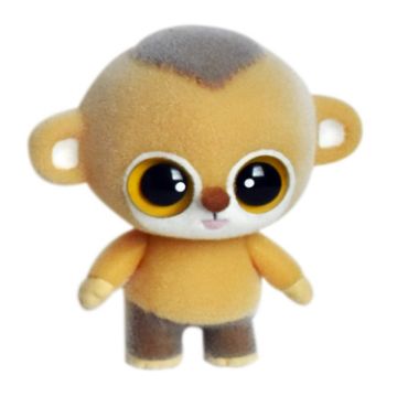 Picture of Little Cute PVC Flocking Animal Monkey Dolls Creative Gift Kids Toy, Size: 6.3*4.5*7cm (Yellow)