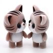 Picture of Little Cute PVC Flocking Animal Cat Dolls Creative Gift Kids Toy, Size: 5.5*3.5*6.5cm (Coffee)