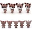 Picture of Little Cute PVC Flocking Animal Cat Dolls Creative Gift Kids Toy, Size: 5.5*3.5*6.5cm (Coffee)