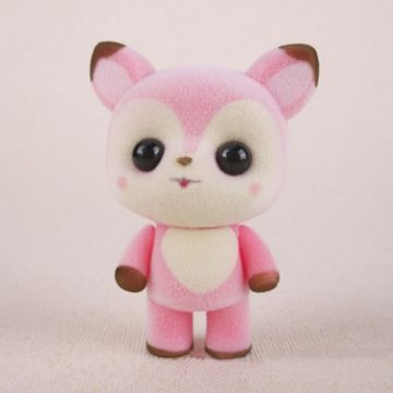 Picture of Little Cute PVC Flocking Animal Deer Dolls Birthday Gift Kids Toy, Size: 5*3.5*7cm (Pink)