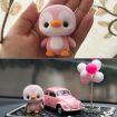 Picture of Little Cute PVC Flocking Animal Penguin Dolls Birthday Gift Kids Toy, Size: 4*4*5.5cm (Pink)