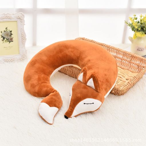 Picture of Lovely Fox Animal Cotton Plush U Shape Neck Pillow for Travel Car Plane Travel (orange)