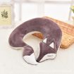 Picture of Lovely Fox Animal Cotton Plush U Shape Neck Pillow for Travel Car Plane Travel (gray)