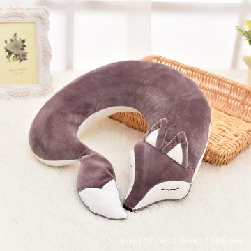 Picture of Lovely Fox Animal Cotton Plush U Shape Neck Pillow for Travel Car Plane Travel (brown)