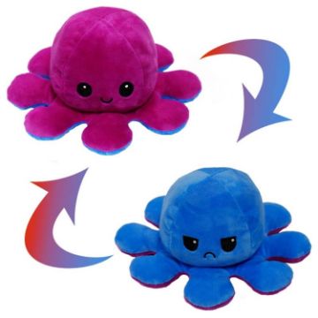 Picture of Flipped Octopus Doll Double-Sided Flipping Doll Plush Toy (Purple+Blue)