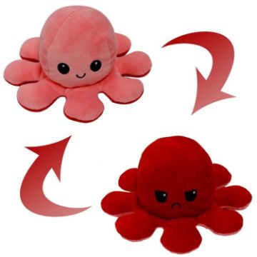 Picture of Flipped Octopus Doll Double-Sided Flipping Doll Plush Toy (Light Pink + Rose Red)