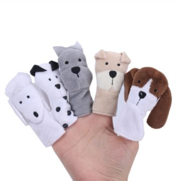 Picture of Animal Finger Dolls Plush Toys For Preschool Education, Height: 7.5cm (5 PCS/Set Cute Dog)