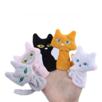 Picture of Animal Finger Dolls Plush Toys For Preschool Education, Height: 7.5cm (5 PCS/Set Cat Pet)