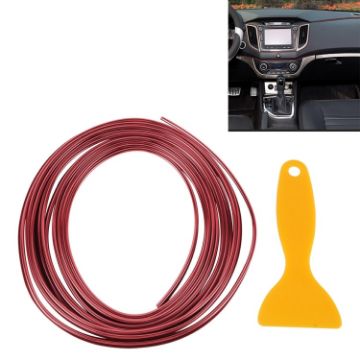 Picture of 5m Flexible Trim For DIY Automobile Car Interior Exterior Moulding Trim Decorative Line Strip with Film Scraper (Red)