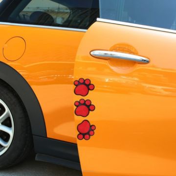Picture of 4 PCS Dog Footprint Shape Cartoon Style PVC Car Auto Protection Anti-scratch Door Guard Decorative Sticker