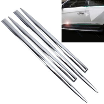 4 PCS Car Door Edge Guard Protection Strip Sticker - Silver - 1