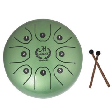 MEIBEITE 5.5-Inch C-Tune Steel Tongue Drum (Green) - 1