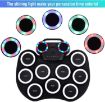 Picture of Portable Hand Roll Electronic Drum Flashing Light Bluetooth Drum (Icon Version + Black White)