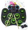 Picture of Portable Hand Roll Electronic Drum Flashing Light Bluetooth Drum (Icon Version + Black Green)