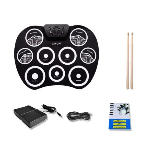 Silicone Folding Hand-Rolled Drum DTX Game Strike Board - White - 1