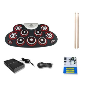 Picture of Children Hand Roll Electronic Drum DTX Game Portable Drum (G600 Red)