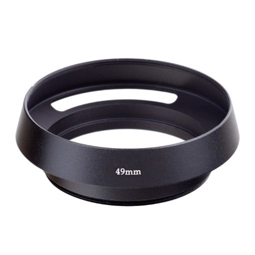 49mm Metal Vented Lens Hood for Leica - Black - 1