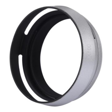 Picture of 49mm Metal Vented Lens Hood for Fujifilm X100 (Silver)