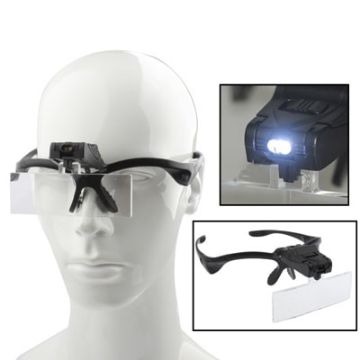 Picture of Multi-functional 1.0X/1.5X/2.0X/2.5X/3.5X Magnifier Glasses with 2-LED Lights, Random Color Delivery