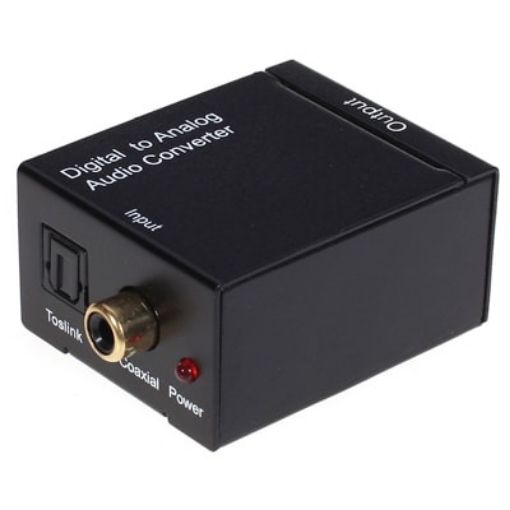 Digital Optical Coax to Analog RCA Audio Converter - Black - 1