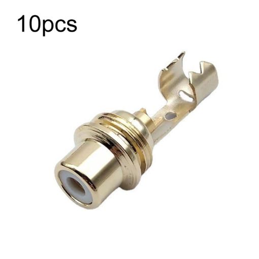 10pcs AV Audio Plug RCA Lotus Female Plug With Clip - 1
