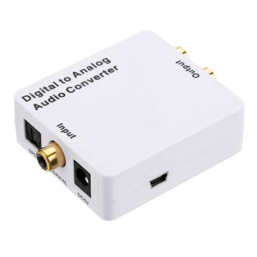 Digital to Analog Audio Converter/Mini Audio Decoder White - 1