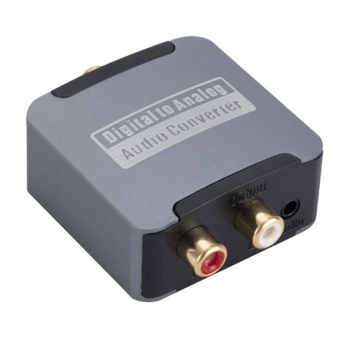 Digital to Analog Coaxial Audio Converter + USB & Optical Fiber Cable - 1