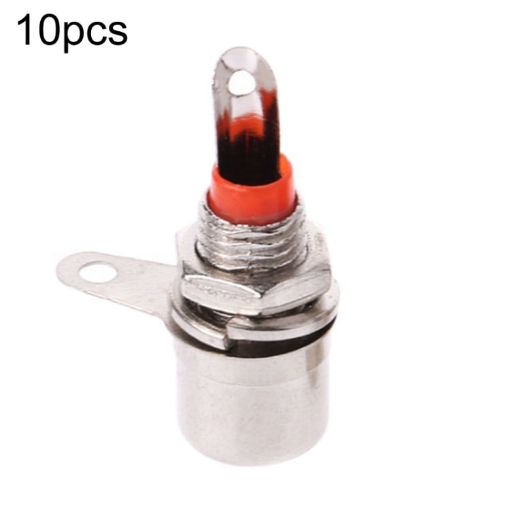 10pcs Small RCA Soldered Lotus Master AV Socket Audio Connector (Red) - 1