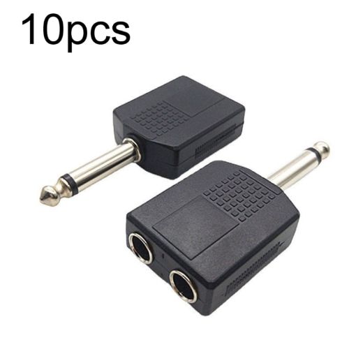 10pcs 6.5mm Male Mono To Dual 6.5mm Female Audio Connector - 1