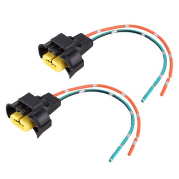 Picture of 1 Pair Car H11 Bulb Holder Base Female Socket with Cable for Nissan