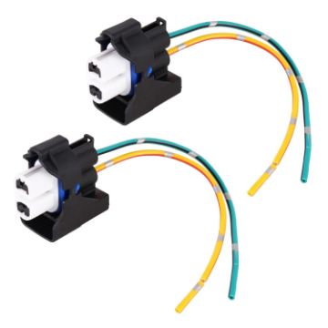Picture of 1 Pair Car H11 Bulb Holder Base Female Socket with Cable for Ford