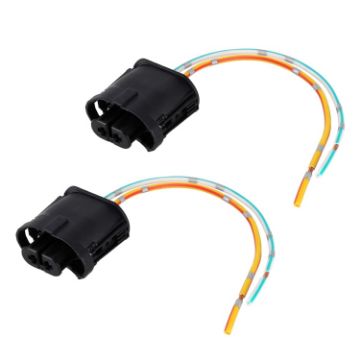 Picture of 1 Pair Car H11 Bulb Holder Base Female Socket with Cable for BMW