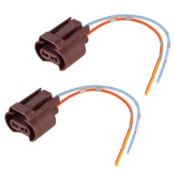 Picture of 1 Pair 9006 Bulb Holder Base Female Socket with Cable for Honda