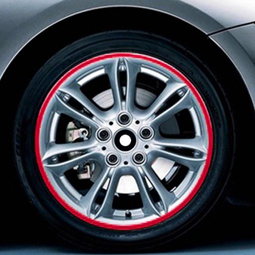 15 inch Luxury Car Wheel Hub Reflective Sticker - Red - 1